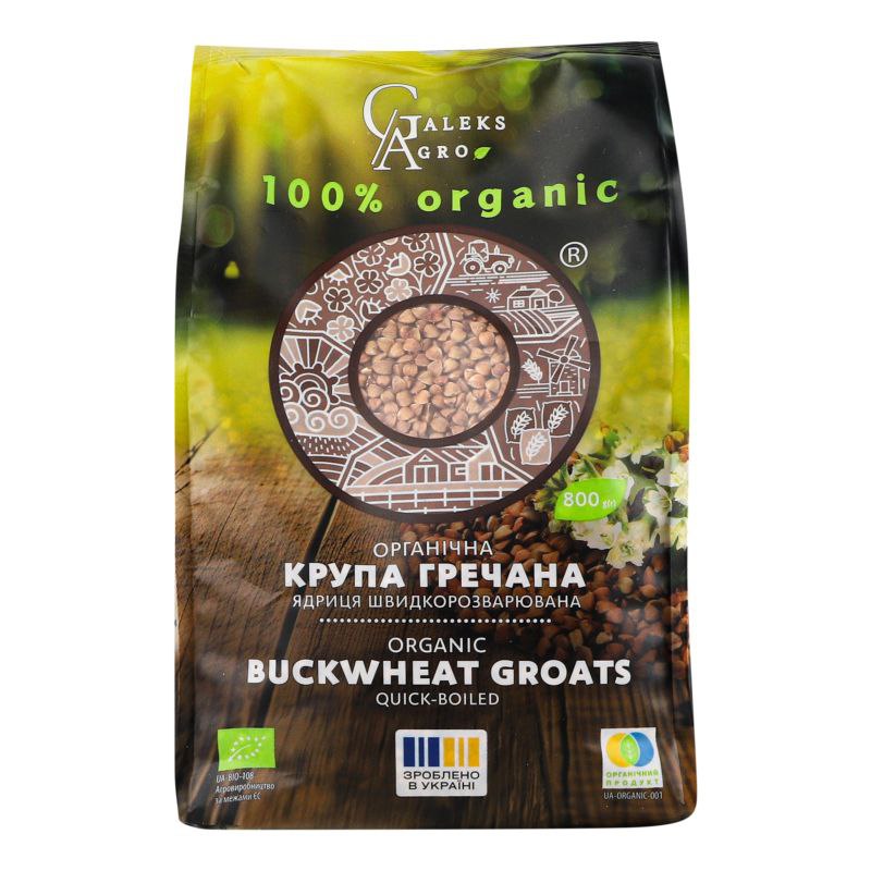 Крупа гречана ядриця швіидкорозварювана (пропарена) Органік 800г